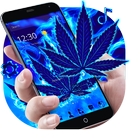 Blue Flame Weed Rasta Theme APK