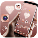 Rose Gold Heart Theme APK