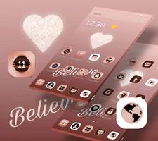 Rose Gold Heart Theme 截图 1