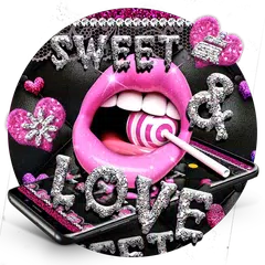 Descargar APK de Glitter Pink Lips Sweet Love Theme