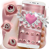 Rose Gold Heart Diamond Theme icône