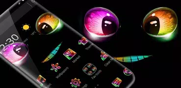 Cartoon Neon Cute Monster Theme