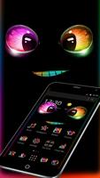 Cartoon Neon Cute Monster Theme Affiche