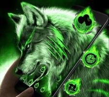 Green Wild Vivid Wolf Theme اسکرین شاٹ 3