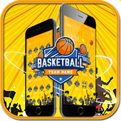 Golden theme basketball icon