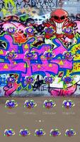 街头涂鸦墙骷髅主题 涂鸦艺术壁纸+嘻哈音乐图标 capture d'écran 2