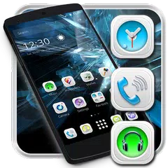 download Futuristic Blue Launcher Theme APK