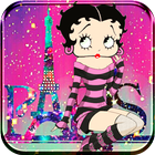 Cute Betty Boop Paris Eiffel Theme icône