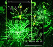 Neon Rasta Weed Affiche