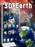 Space Planet 3D Thème de Terre Affiche