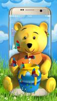 Teddy Bear Cartoon 3D Theme Plakat