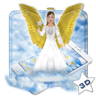 Beautiful Golden 3D Holly Angel Theme ikona