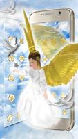 Beautiful Golden 3D Holly Angel Theme ภาพหน้าจอ 1