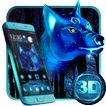 Unique 3D Blue Icy Wolf Theme