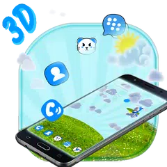 Blue Cat 3D Mobile Theme