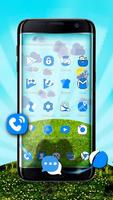 Poster Blue Cat 3D Mobile Theme