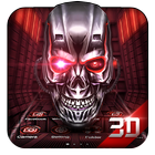 Neon Tech Skull 3D Theme ไอคอน