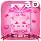 3D switch Pink Color Cute Bow Theme (FREE) आइकन