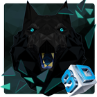 Abstract Black Wolf 3D Mobile Theme icône