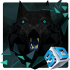 Abstract Black Wolf 3D Mobile Theme ícone