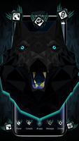 Abstract Black Wolf 3D Mobile Theme Affiche