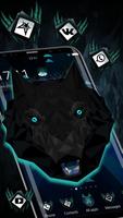 Abstract Black Wolf 3D Mobile Theme captura de pantalla 1