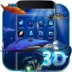 3D Ocean Aquarium Dynamic Fish Theme Skin APK 下載