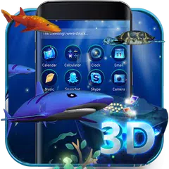 3D Ocean Aquarium Dynamic Fish Theme Skin