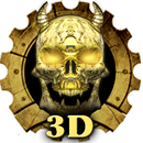3D Wooden Vampire Skull Theme APK