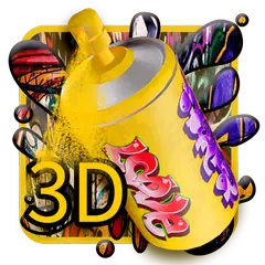3D Street Graffiti Color launcher theme