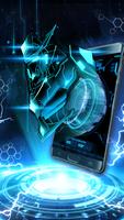 3D Blue Neon Robot Theme syot layar 1