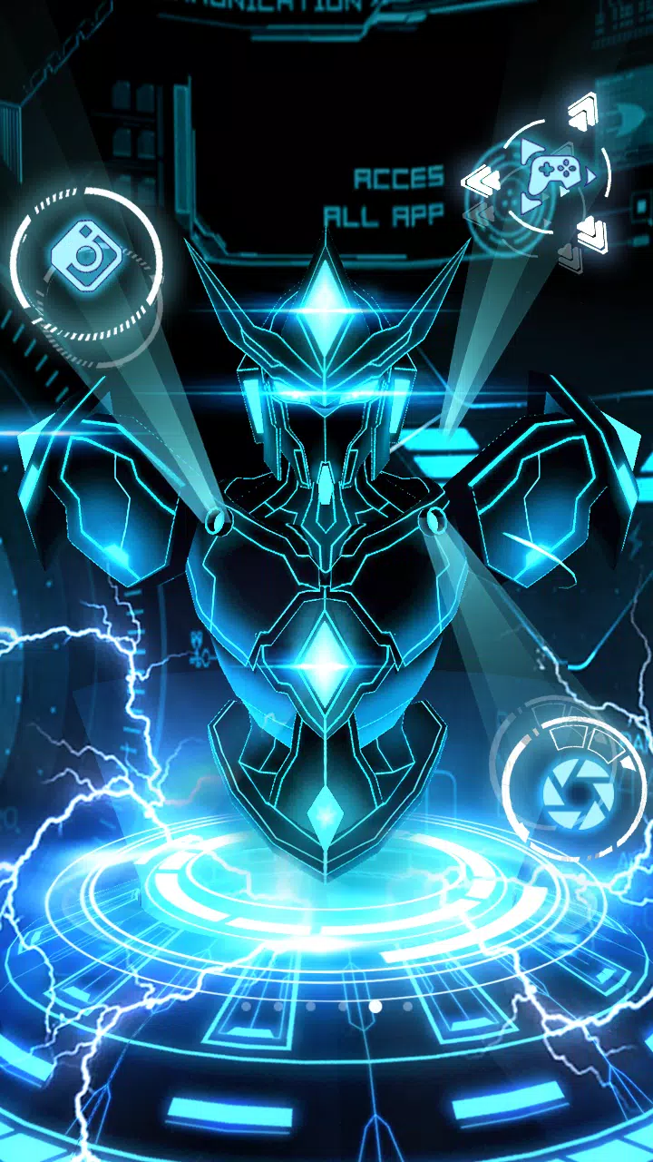 Tải xuống APK 3D màu xanh neon người máy Chủ đề cho Android