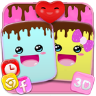 3D Pink Marshmallow Theme ikona