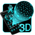 Thème dynamique de lancement d'hologramme 3D icône