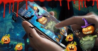 3D Horror Halloween Pumpkin Skin Theme Affiche
