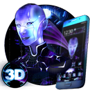 Neon Robotic girl 3D Theme APK