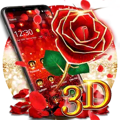 3D Gold Rose Theme