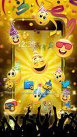 Emoticons New Year 3D Theme Affiche