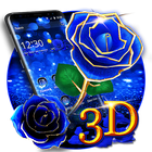 3D Amour Rose Thème icône