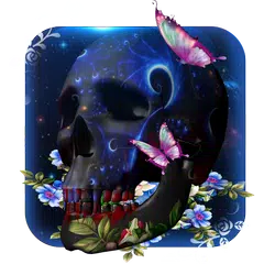 3D galaxy Skull butterfly theme APK 下載