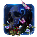 3D galaxy Skull butterfly theme APK