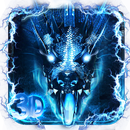 3D blue fire ice dragon Thunder theme APK