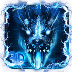 3D blue fire ice dragon Thunder theme icône