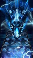 3D blue fire ice dragon Thunder theme स्क्रीनशॉट 2