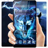 3D الأزرق الجليد الذئب موضوع أيقونة