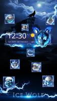 3D blue fire Ice wolf launcher theme screenshot 2