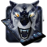 3D White ice wolf theme أيقونة