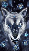 3D White ice wolf theme الملصق
