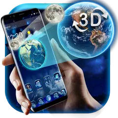 3D Earth and moon launcher theme APK download