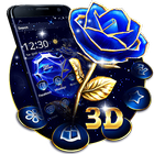 Cristal Rose Amour 3D Thème icône